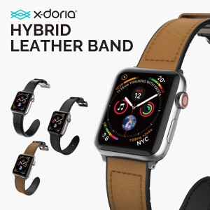 Apple Watch 7 41mm 40mm 38mm SE Series 7 / 6 / 5 / 4 / 3 / 2 / 1 バンド 本革 レザー × シリコン ハイブリッド 革 ベルト  [ アップ