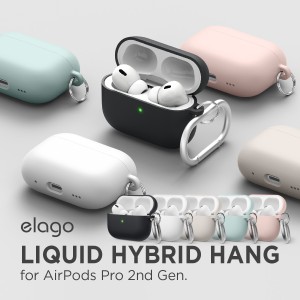 AirPods Pro2 ケース シリコン カバー カラビナ 付き 耐衝撃 ハイブリッド シリコンカバー 衝撃 吸収 ケースカバー 落下防止 保護 シリコ