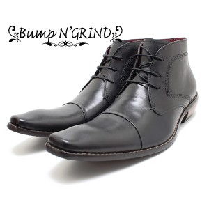 Bump N' GRIND/バンプアンドグラインド 2803 ストレートチップブーツ　ブラック 本革ビジネスシューズ/ビジネスブーツ/トラッド/紐靴/革