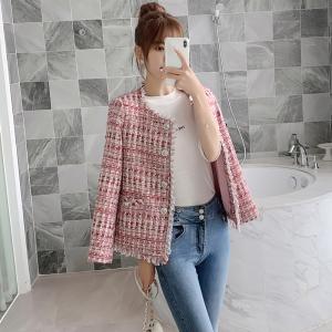 アウター ジャケット ノーカラー ツイード フリンジ 大人可愛い おしゃれ ガーリー フェミニン 通勤 通学 カジュアル 30代 40代 アラサー