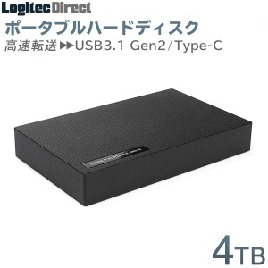 Type-C対応 小型 ポータブルハードディスク 4TB USB3.1 Gen2  LHD-PBR40UCBK ロジテックダイレクト限定