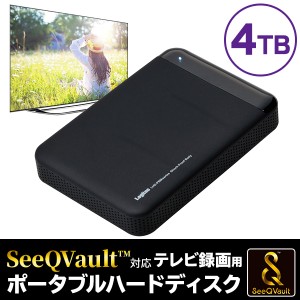 SeeQVault対応 外付け HDD テレビ録画 AC電源不要 ポータブルHDD  4TB 2.5インチ 小型 USBケーブル付 USB3.2 (Gen1)  ロジテック LHD-PBM