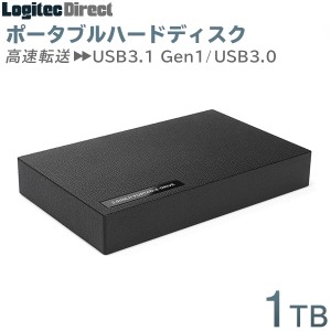テレビ録画 小型 ポータブルハードディスク 1TB USB3.1 Gen1（USB3.0）  LHD-PBR10U3BK ロジテックダイレクト限定  