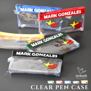 クリア クリアケース マークゴンザレス Mark Gonzale クリアポーチ 筆箱 ペンケース 透明 ワンポイント 高校生 小学生 中学生 大学生 社