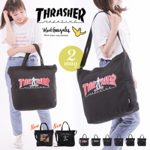 THRASHER 2way メンズ レディース スラッシャー ショルダーバッグ メンズ 斜めがけ 斜めがけバッグ トートバッグ 2way キャンバスバッグ 