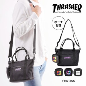 THRASHER スラッシャー  ショルダーバッグ ショルダー レディース シンプル かっこいい 撥水 撥水加工 ブラック 黒 ポーチ付き スケータ