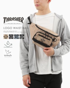 ウエストバッグ 黒 ボディバッグ ショルダー 10052-thr-265 THRASHER スラッシャー Waist Bag GONZ レディース メンズ 男 女 カッコイイ 