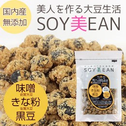 SOY美EAN（ソイビーン）味噌・きな粉・黒豆（黒大豆ばっかい）（68g）【宮本邦製菓】