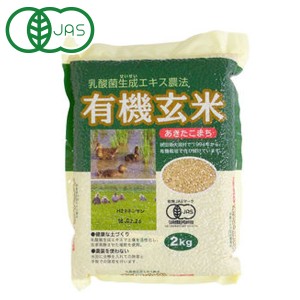 乳酸菌生成エキス農法 有機玄米（あきたこまち）（2kg）【ビーアンドエス・コーポレーション】□