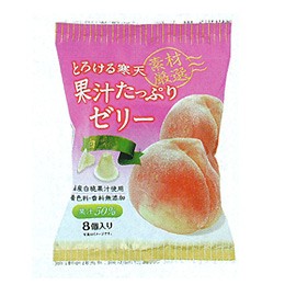 【夏季限定】果汁たっぷりゼリー 白桃（26g×8個入）【片山食品】