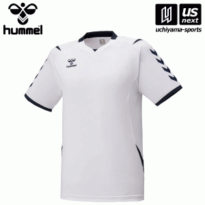 ヒュンメル HAG3018 ゲームシャツ (1071)ホワイト×インディゴネイビー 2024年春夏継続モデル [M便 1/1][取り寄せ][自社]