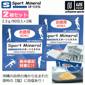 スポーツミネラル 2.5g×90包入り(2箱セット) サプリメント ミネラル補給食品 お徳用 [自社](送料無料)