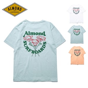 アーモンド サーフボード Tシャツ トップス Almond Surfboards POPPY POKET 半袖 花柄プリント ブランドロゴ 胸ポケット【ネコポス】