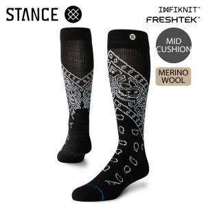 スタンス 靴下 ユニセックス STANCE BARRIO MID WOOL SNOW バンダナ柄 メリノウール INFIKNIT FRESHTEK インフィニット【ネコパケ】