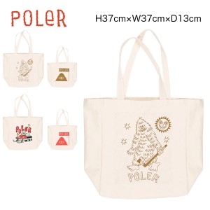 【20%OFF】ポーラー トートバッグ POLER TOTE BAG コットン キャンバス生地 グラフィック SASCLOPSHOCKEY SLEDDY エコバック アウトドア 