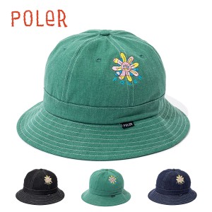 【20%OFF】ポーラー バケットハット POLER BELL HAT ベルハット バケハ ユニセックス ロゴ刺繍 ワンポイント 花 フラワー 【ネコパケ】