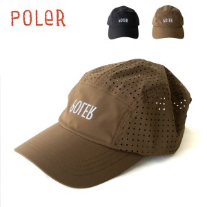 ポーラー キャップ 帽子 POLER RELOP 2 DRY CAP ジェットキャップ メッシュキャップ サイズ調節 ブラック ブラウン【ネコポス】