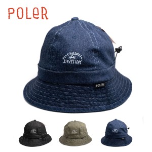 ポーラー バケットハット POLER WASHED BELL HAT ウォッシュド ベルハット バケハ ユニセックス ロゴ刺繍 ワンポイント【ネコポス】