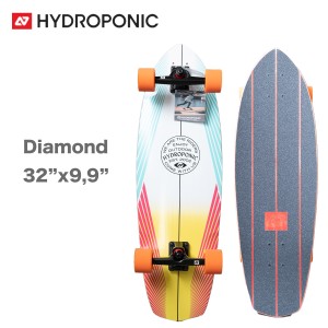 スケートボード ハイドロポニック Hydroponic コンプリート Surfskate Complete Diamond 32インチ Lines White スケボー サーフスケート