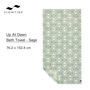 スロータイド バスタオル SLOWTIDE Up At Dawn Bath Towel Sage ビーチタオル タオルブランケット スロウタイド オルテガ やわらかい