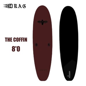 DRAG ソフトボード サーフボード THE COFFIN 8'0 SINGLE FINモデル ドラッグ SOFTBOARD BEACH CULTURE トライフィン フィン付