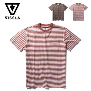【20%OFF】ヴィスラ Tシャツ メンズ 半袖 ポケットTシャツ VISSLA Derrick Disney Stripe Eco PKT Tee ストライプ【ネコポス】
