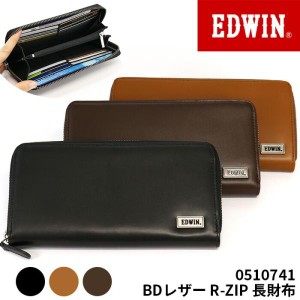 エドウイン EDWIN 長財布 レザー メンズ レディース ユニセックス ラウンドファスナー ロングウォレット カード入れ 学生 通学 ギフト プ