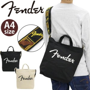 トートバッグ ショルダーバッグ フェンダー Fender ギター ベルト付き 2WAY サブバッグ 肩掛け 斜め掛け 手提げ 手持ち A4 布 シンプル 