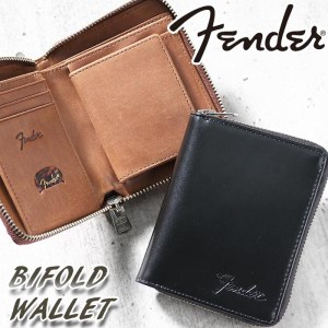 フェンダー 財布 Fender メンズ レディース 二つ折財布 ミドル ラウンドファスナー 二つ折り財布 札入れ 二つ折り 折財布 革小物 カード