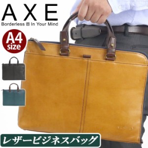 ビジネスバッグ メンズ AXE アックス 正規品 ビジネス ビジネストート バッグ A4 スリム ポケット タブレット収納 かばん バッグ レザー 