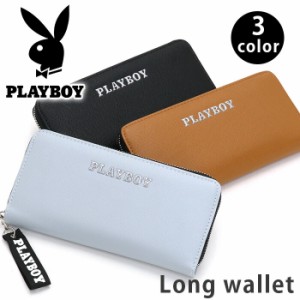 長財布 PLAYBOY プレイボーイ 財布 メタリック ラウンドファスナー ラウンドウォレット カード入れ 札入れ 小銭入れ カード収納 大容量 