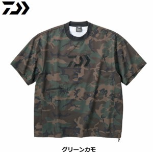 ダイワ ビッグシルエット ショートスリーブメッシュTシャツ DE-66009 グリーンカモ Sサイズ / ウエア シャツ daiwa 釣具