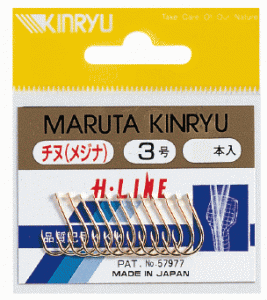 金龍鉤 チヌ メジナ 金 5号 9本入  / チヌ グレ 鈎 釣り針 / 釣具 / メール便可