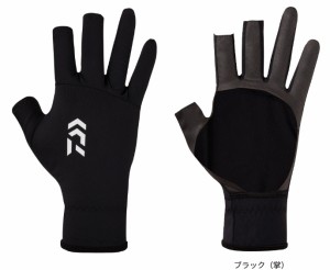 ダイワ フラットパームレスグローブ DG-8224 ブラック Lサイズ / 手袋 ウェア daiwa 釣具 メール便可