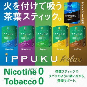 イップク・リラックス iPPUKU RELAX‐いっぷく ノーニコチン 茶葉スティック メンソール 禁煙サポートグッズ 禁煙用グッズ プーアール茶 