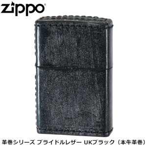 ZIPPO Zippo 革巻き（サイドクロコ）ベーシックレザー本牛革巻ブラック黒BK★新品