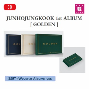 JUNGKOOK 1st 【GOLDEN】 3SET+Weverse Albums ver. アルバム ジョングク グク BTS 防弾少年団  /おまけ：生写真+トレカ(8809962361097-0