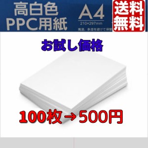 コピー用紙　100枚　A4　小口販売　ポイント消化に　高白色　お試し　500円ぽっきり　送料無料　