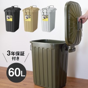 ペール缶 ゴミ箱 ダストボックス 60L 日本製 3年間保証付き 大型 キッチン 屋外用 ベランダ 玄関 頑丈 分別 縦型 スリム おしゃれ 45Lよ