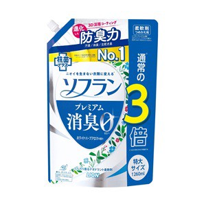 【ライオン】 ソフラン プレミアム消臭 柔軟剤 ホワイトハーブアロマの香り つめかえ用 1260mL 【日用品】