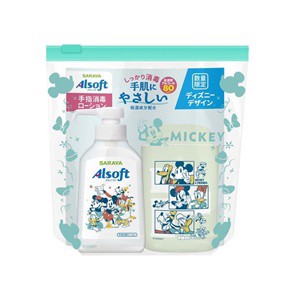 【サラヤ】 アルソフト消毒L ホルダーミッキー 250mL 【指定医薬部外品】