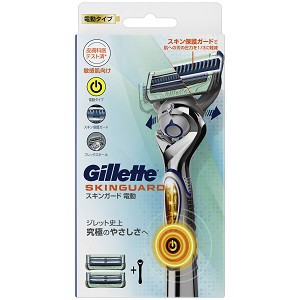 【Ｐ＆Ｇ】 ジレット スキンガード 電動ホルダー カミソリ 替刃2個付 1セット 【化粧品】