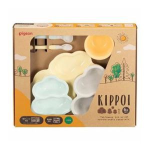 【ピジョン】 KIPPOI ベビー食器セット クリームイエロー＆ミントグリーン(1セット)【日用品】