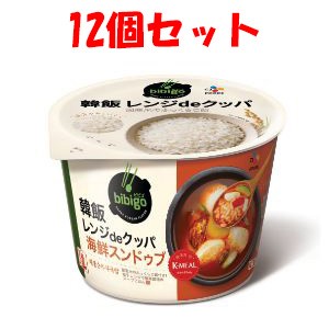 【CJ FOODS JAPAN】 bibigo 韓飯 レンジdeクッパ 海鮮スンドゥブ 173.7g×12個セット 【フード・飲料】