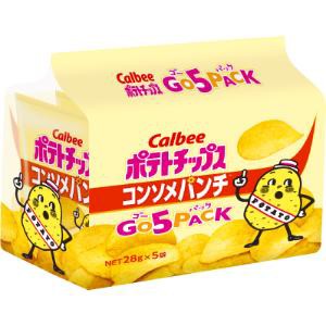 「カルビー」　ポテトチップスコンソメパンチゴー５パック　１４０ｇ　8個セット　