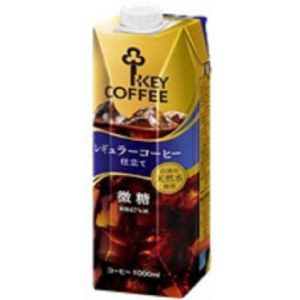 「キーコーヒー」　リキッドコーヒー微糖　テトラプリズマ　1000ｍｌ×6本　