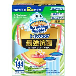 「ジョンソン」　スクラビングバブル　トイレスタンプ最強抗菌　付け替　エレガンスフラワー　38ｇ×2P