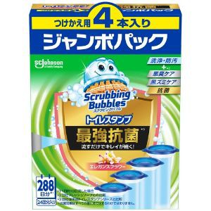 「ジョンソン」　スクラビングバブル　トイレスタンプ最強抗菌　付け替　エレガンスフラワー　38ｇ×4P