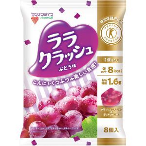 「三菱食品」　蒟蒻畑ララクラッシュぶどう味　２４Ｇｘ８個