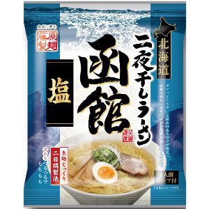 【藤原製麺】 北海道二夜干しラーメン 函館塩 袋 104.5g【フード・飲料】